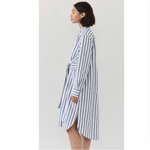 Proenza Schouler White Label Stripe Poplin Tied Shirt Dress - Picture 4 of 11